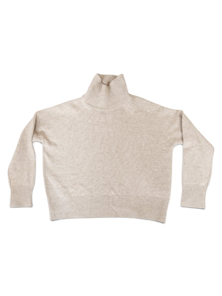 Lattelier High Neck Boxy Oversized Camel Hair & Wool Knit Sweater Nwt New L — image 3 of 7